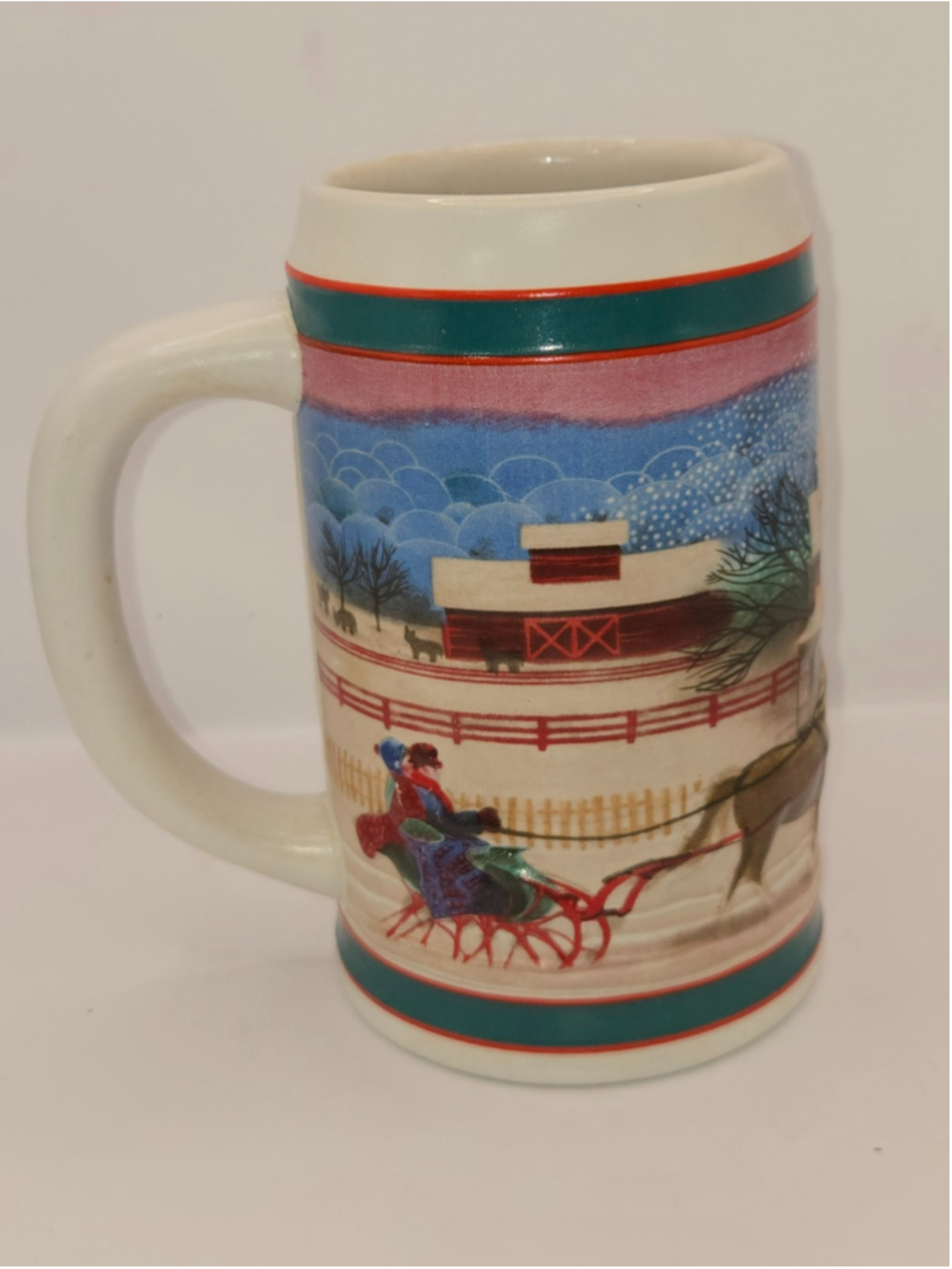 Miller High Life Vintage Christmas Holiday Collectible Beer Mug Stein